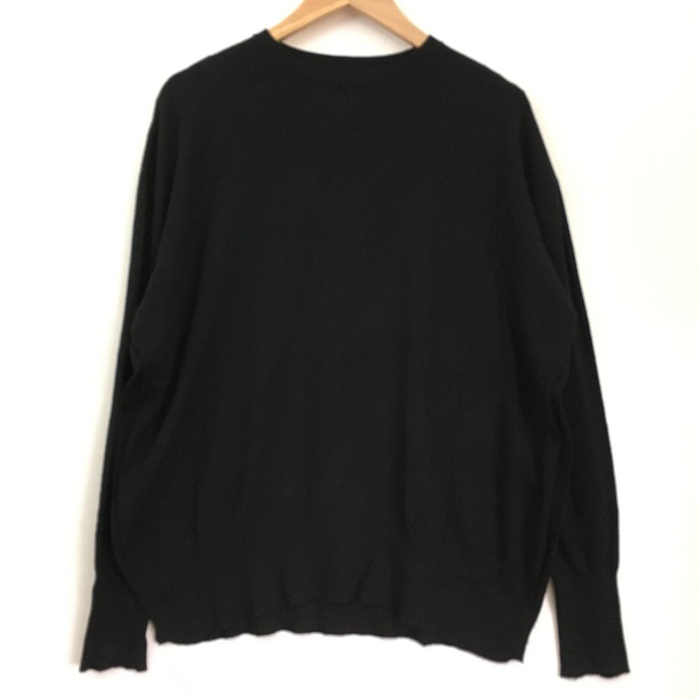 Crew Neck Sweater Made in Korea Womens Size Large Long Sleeve Black